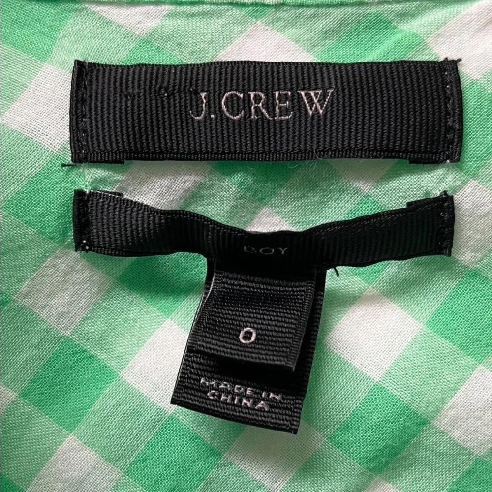 J. Crew Green Gingham Button-Up Shirt - Picture 3 of 5